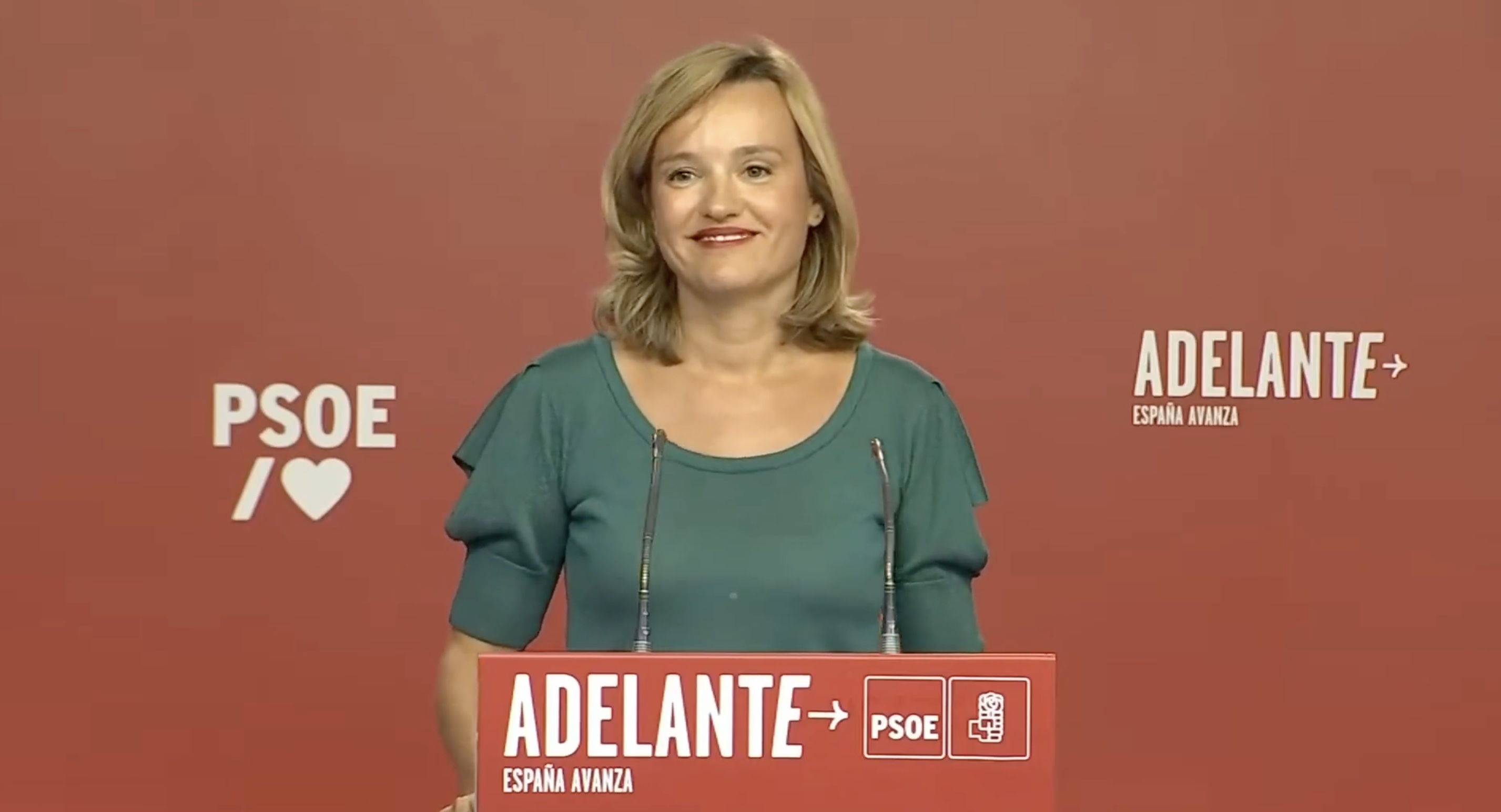 Pilar Alegría tras la ejecutiva del PSOE para analizar la reunión de Sánchez con Feijóo.