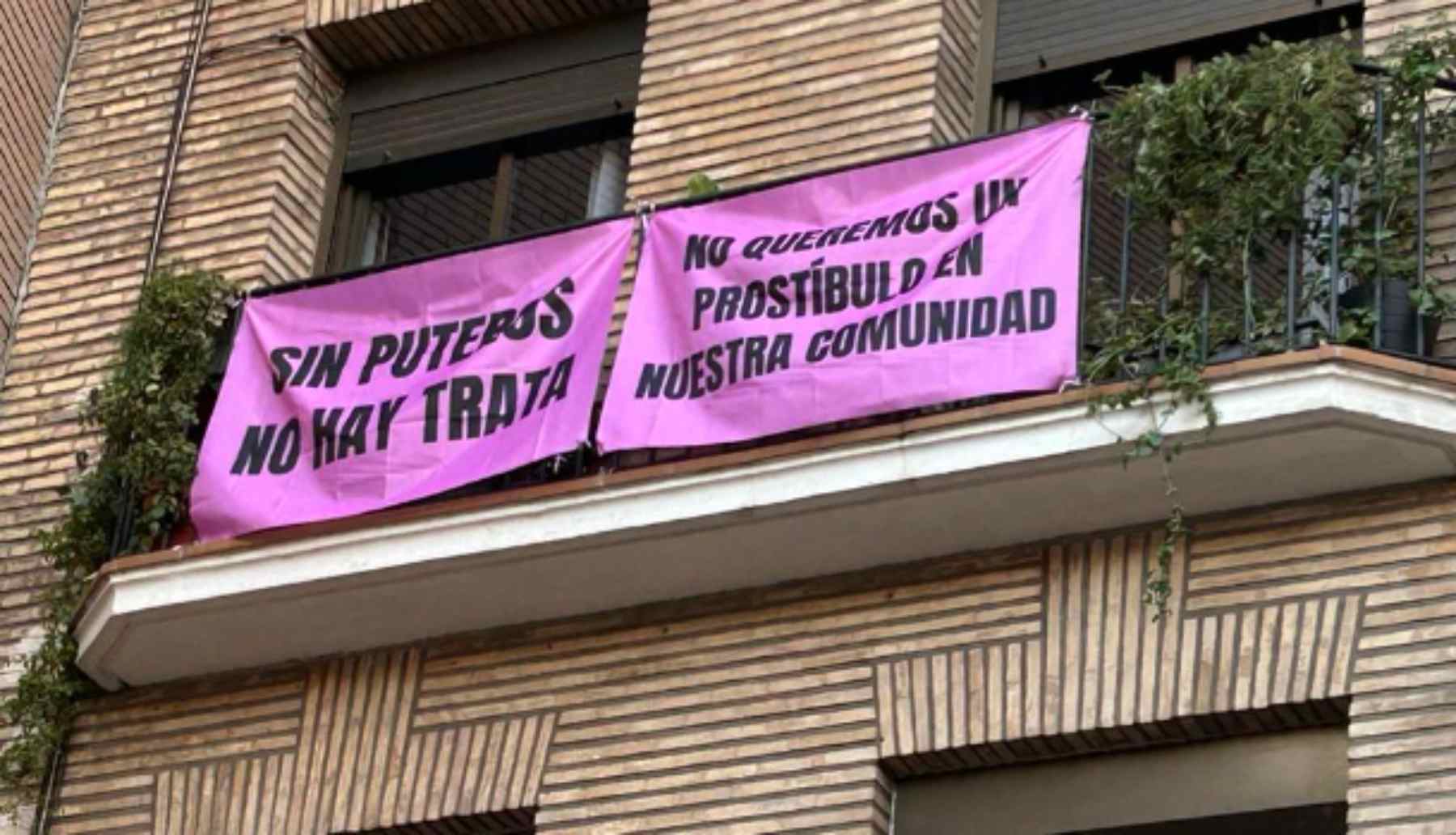 Carteles contra los prostíbulos en Zaragoza