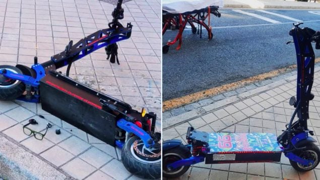 Patinete eléctrico accidentado en Granada.