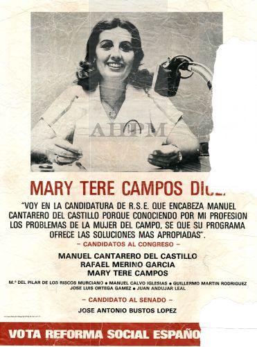 María Teresa Campos en uno de los carteles electorales de Reforma Social Española. Fuente: Archivo de imágenes de Andalucia
