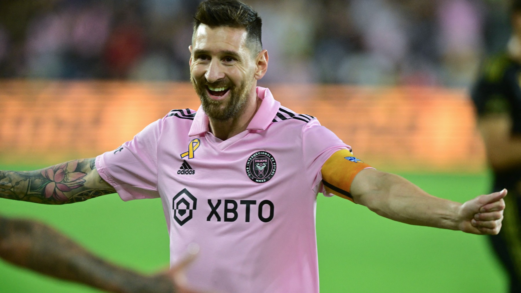 Leo Messi celebra uno de los goles del Inter de Miami ante Los Angeles FC. (AFP)