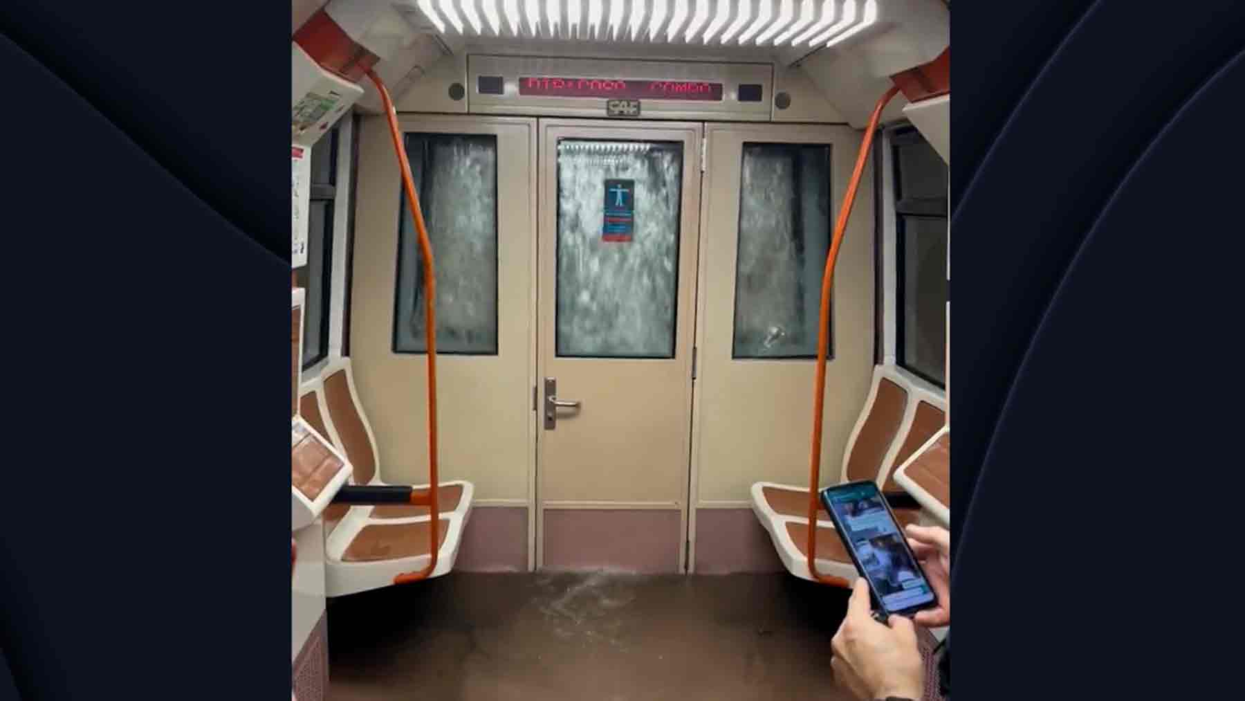 Inundación en el metro de Madrid