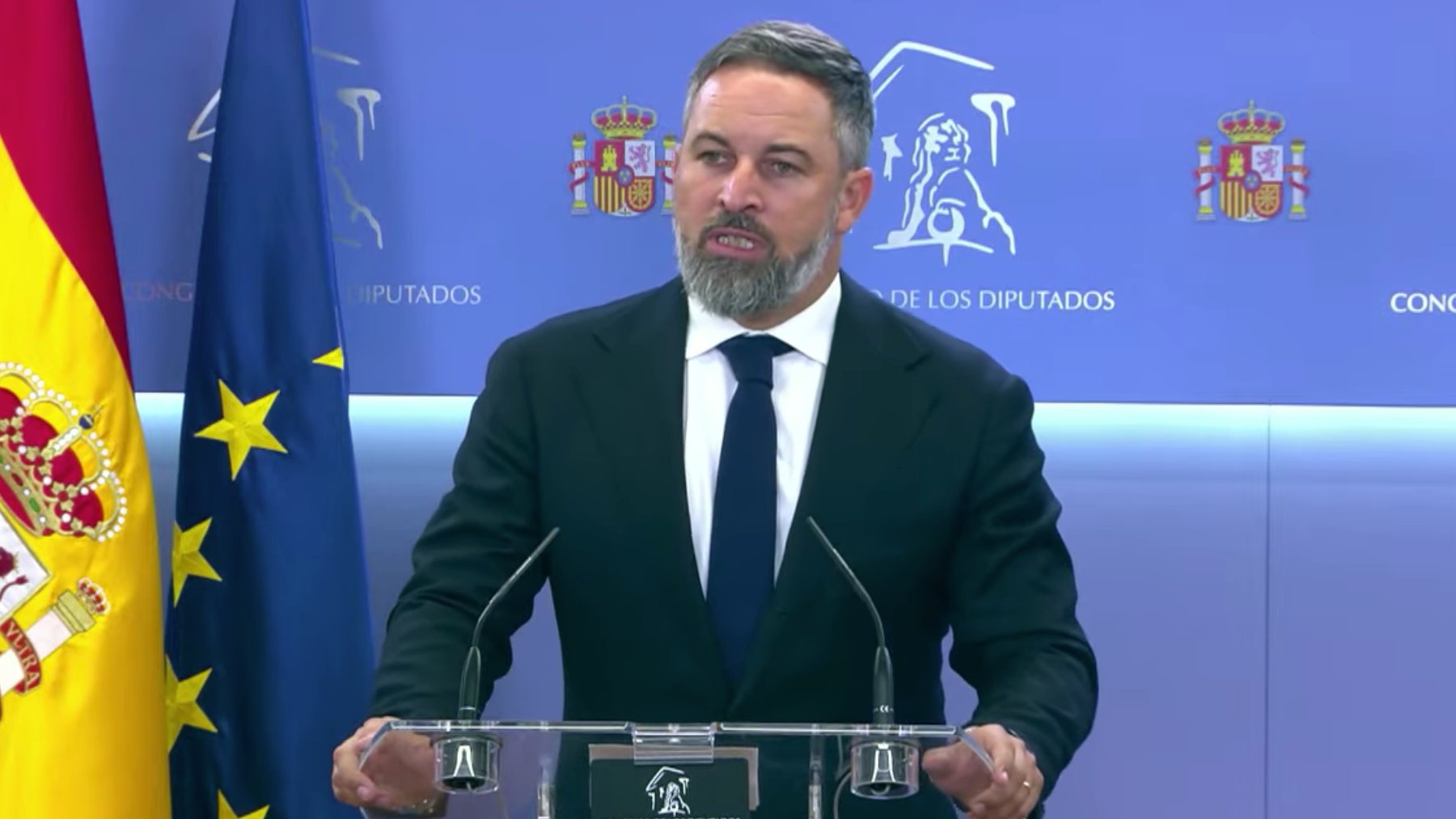 Santiago Abascal este martes en el Congreso.