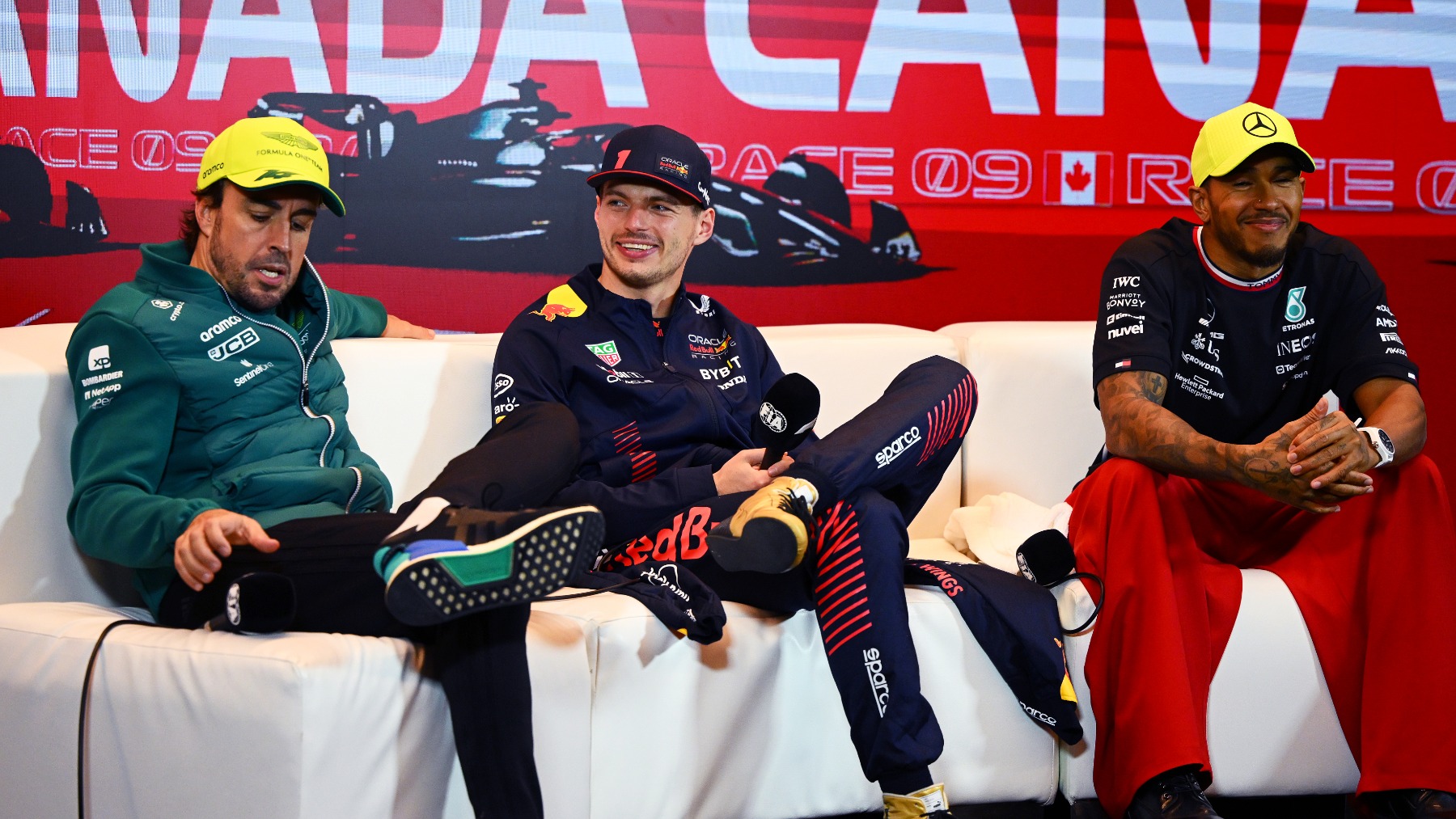 Alonso, Verstappen y Hamilton en Canadá. (Getty)