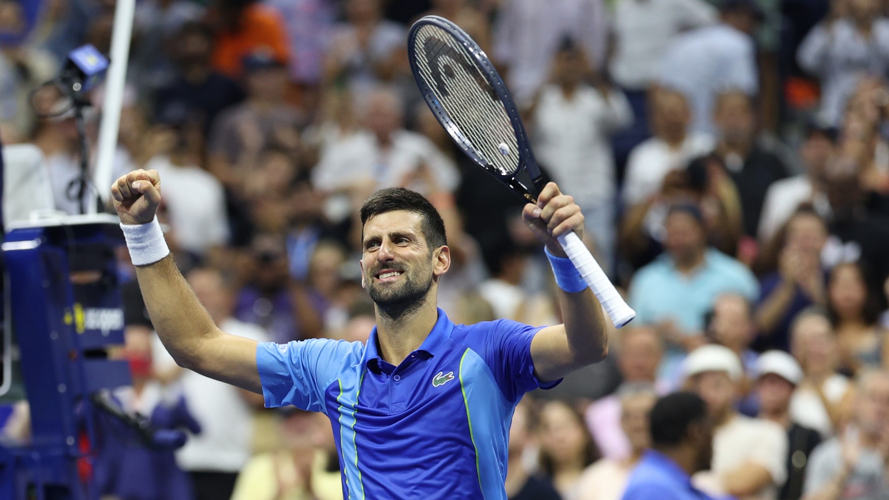 Novak Djokovic celebra una victoria en el US Open. (Getty)