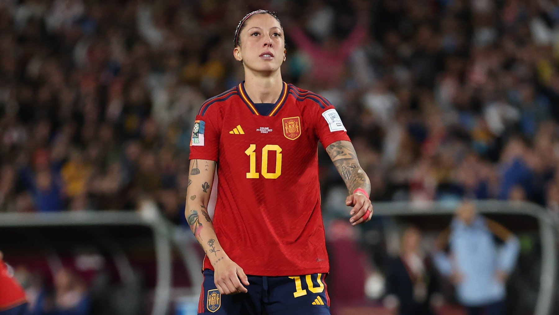 Jenni Hermoso, durante un partido con España en el Mundial. (Getty)