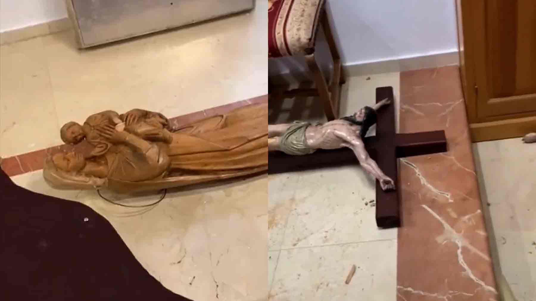 Un hombre irrumpe en una iglesia de Málaga y causa numerosos destrozos al grito de «¡Dios no existe!».