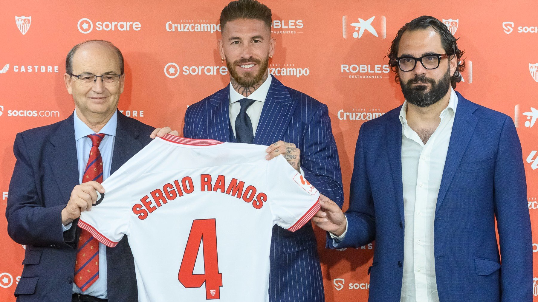 Sergio Ramos, en la presentación. (EFE)