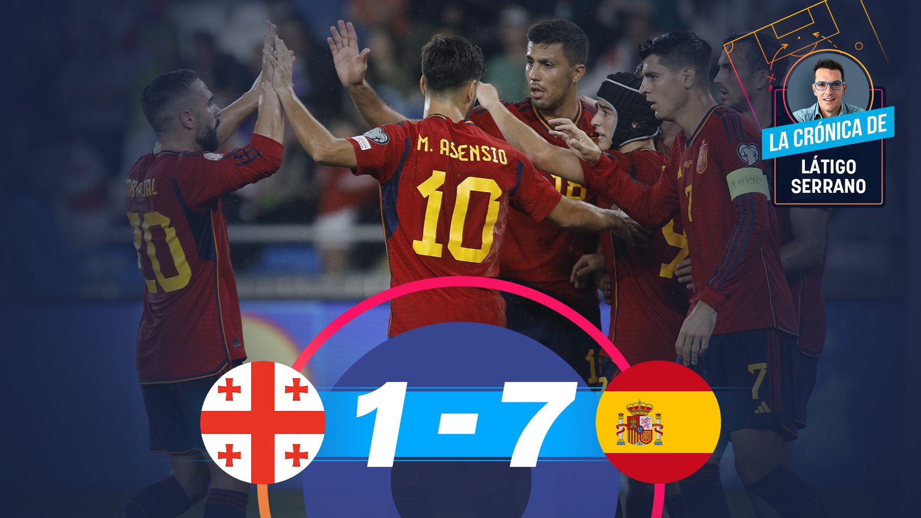 España derrotó 1-7 a Georgia.