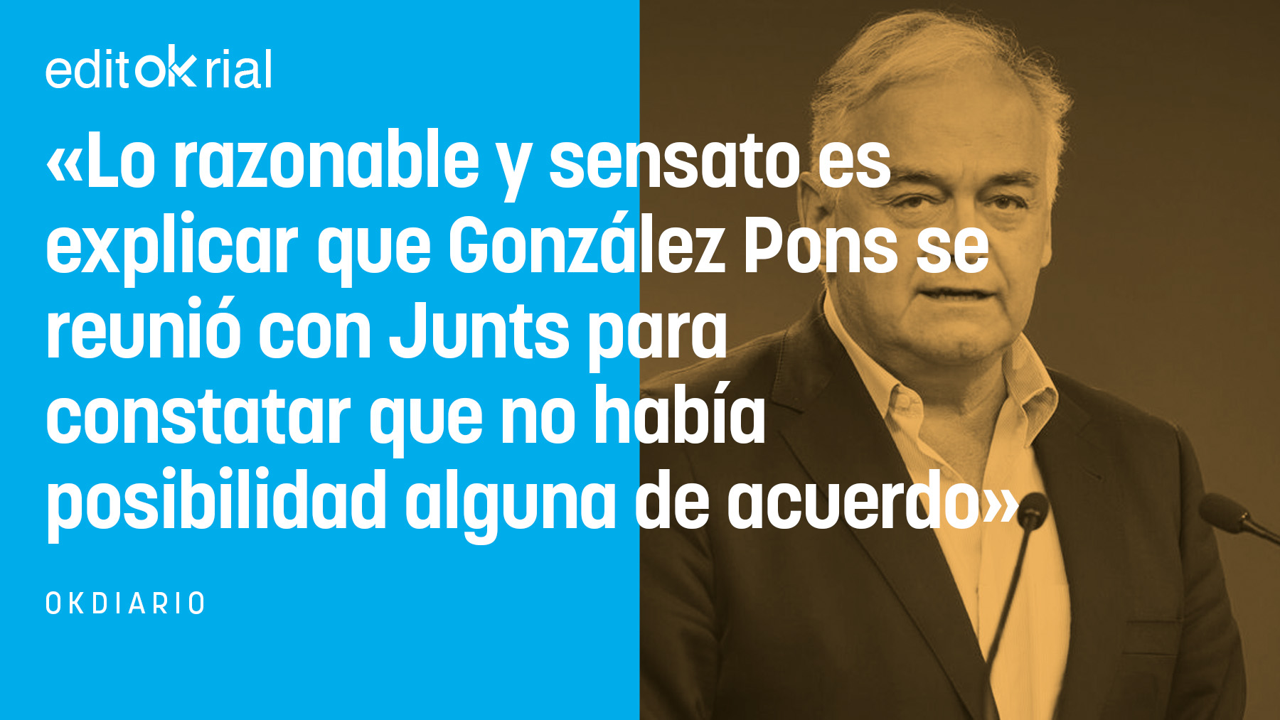 Los contactos del PP y Junts tiene su riesgo y por eso hay que explicarlo