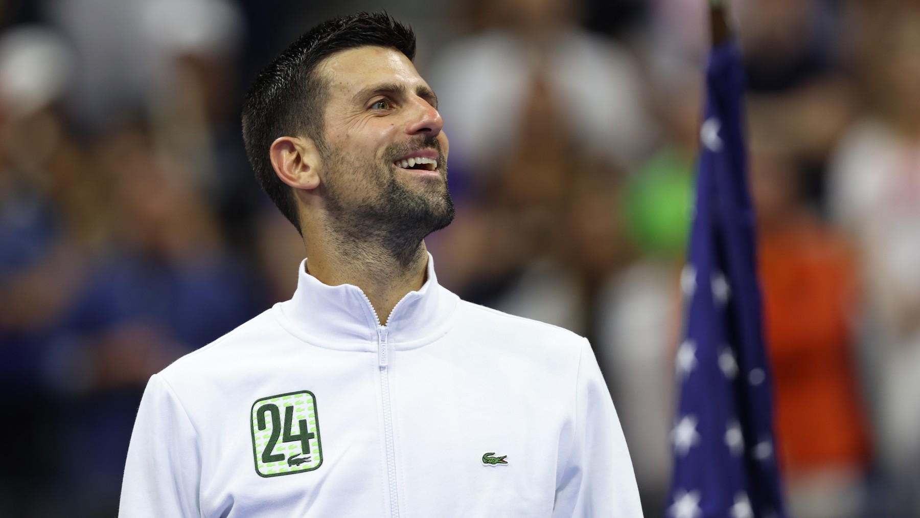 Novak Djokovic, en la ceremonia de entrega de premios del US Open. (Getty)