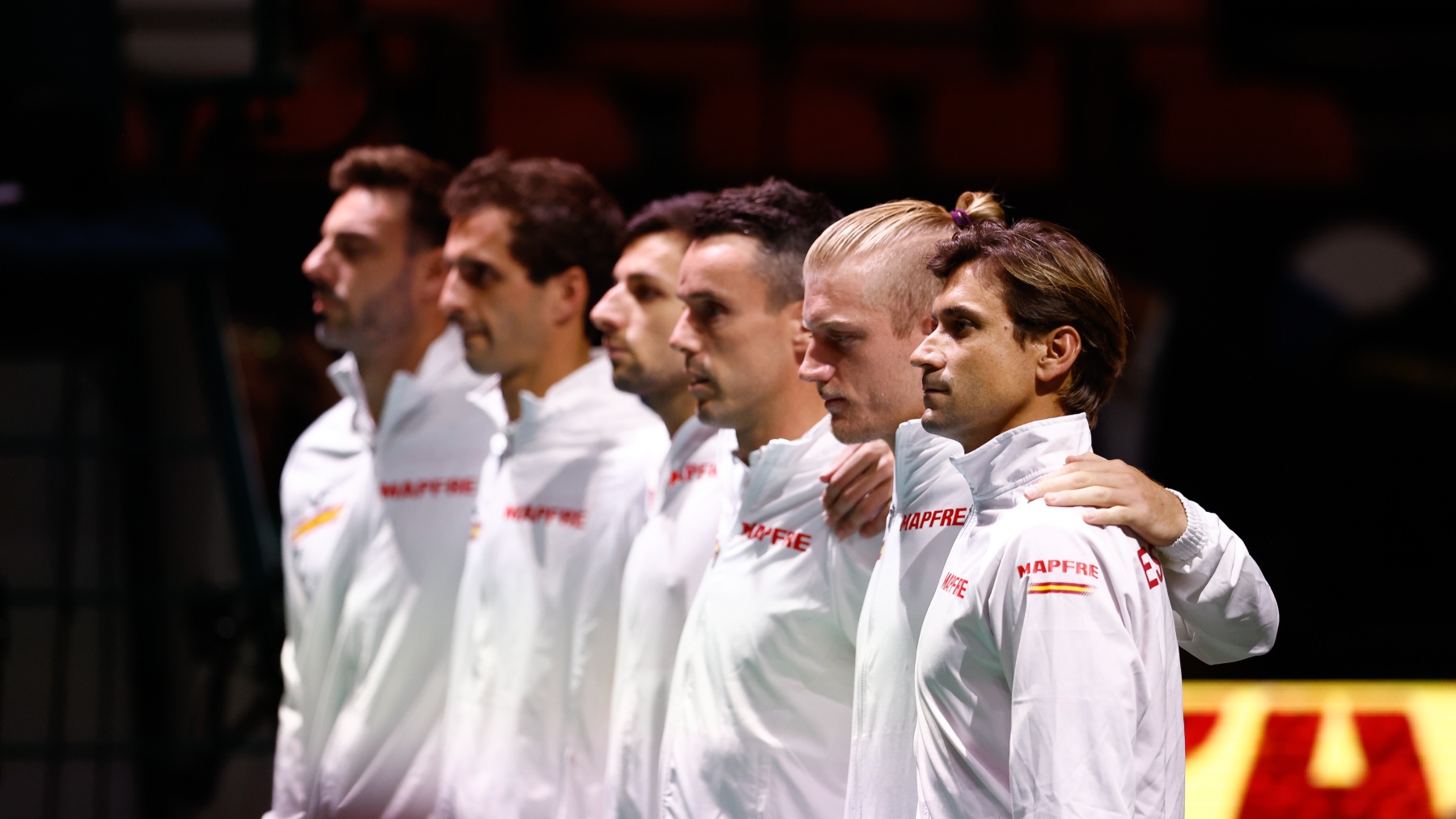 David Ferrer y los jugadores del equipo de España de Copa Davis. (Europa Press)