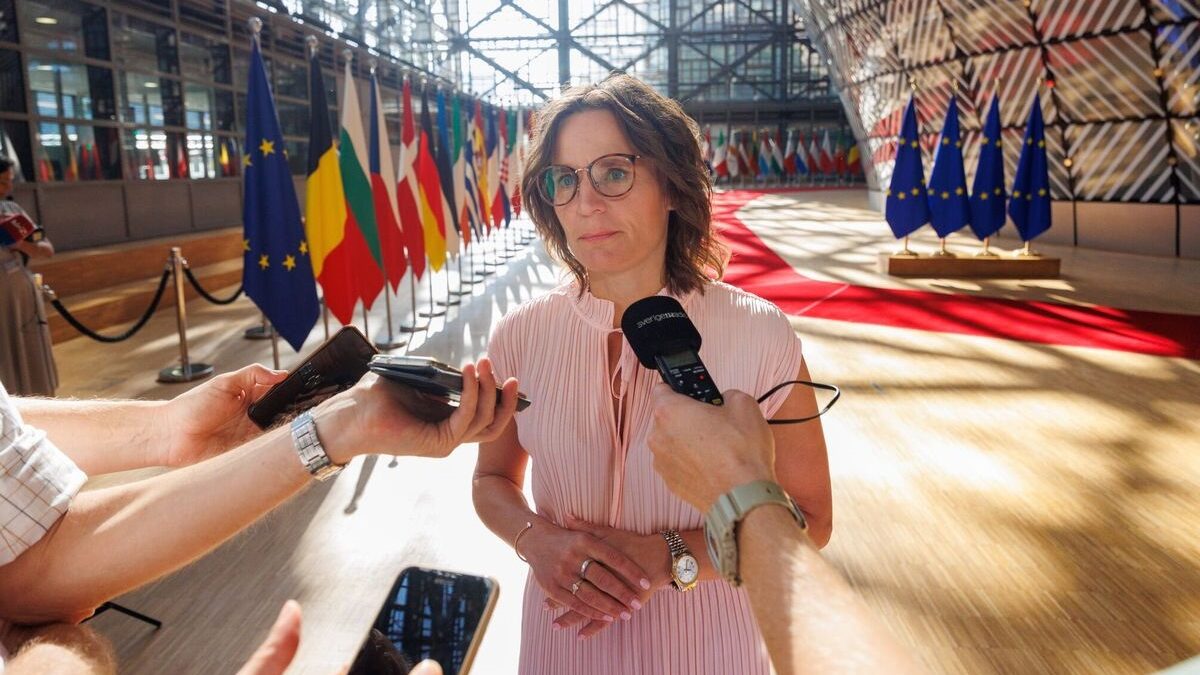 La Ministra de Asuntos de la UE de Suecia, Jessika RoswallLa Ministra de Asuntos de la UE de Suecia, Jessika Roswall, atiende a los medios en el parlamento europeo