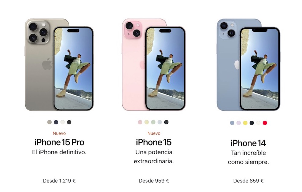 Este es el precio oficial de todos los iPhone 15 en España