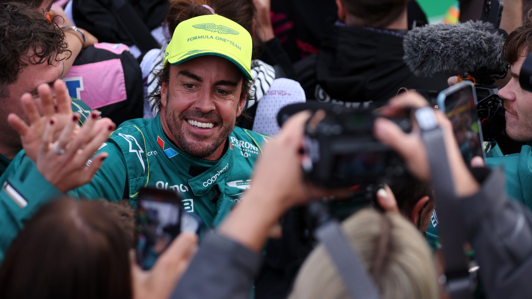 Fernando Alonso celebra su último podio. (Getty)
