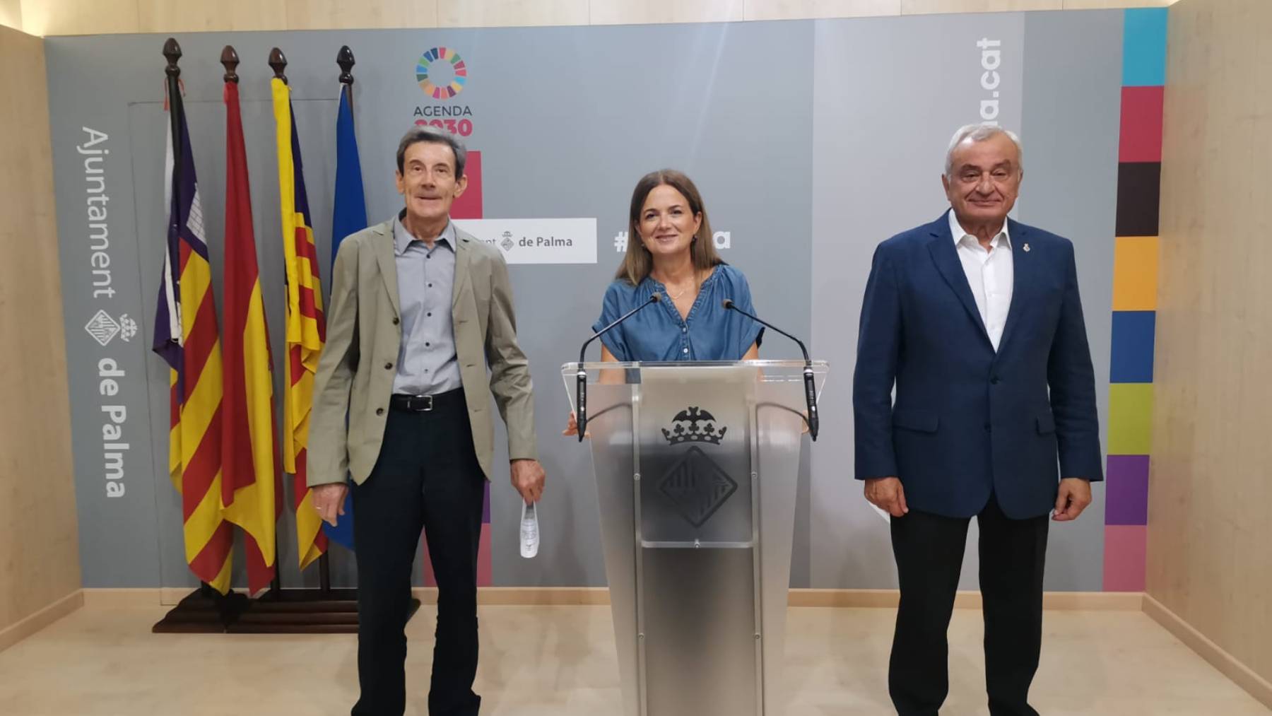 Los concejales de Vox en el Ayuntamiento de Palma, Ignacio Esteban, Gari Durán y Fulgencio Coll.