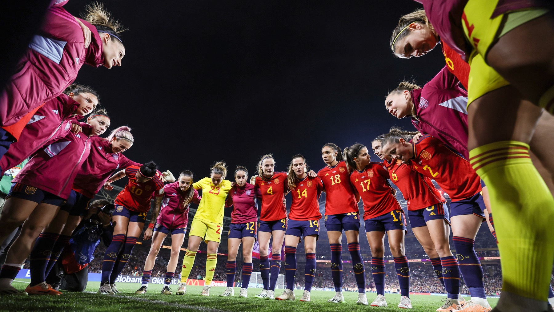 Las jugadoras de la selección española femenina durante el Mundial. (AFP)