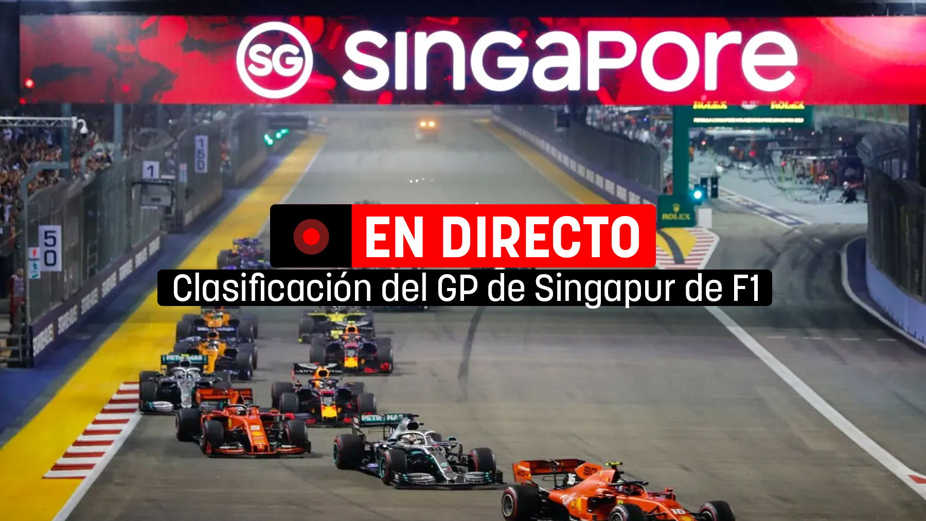 Clasificación del GP de Singapur de F1 2023 hoy en directo online.