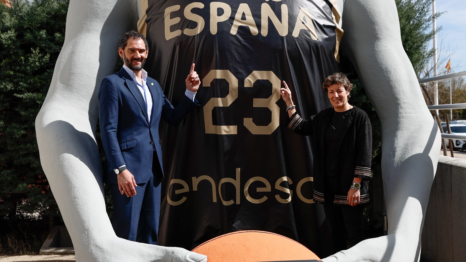 Jorge Garbajosa y Elisa Aguilar. (EFE/ Rodrigo Jiménez)