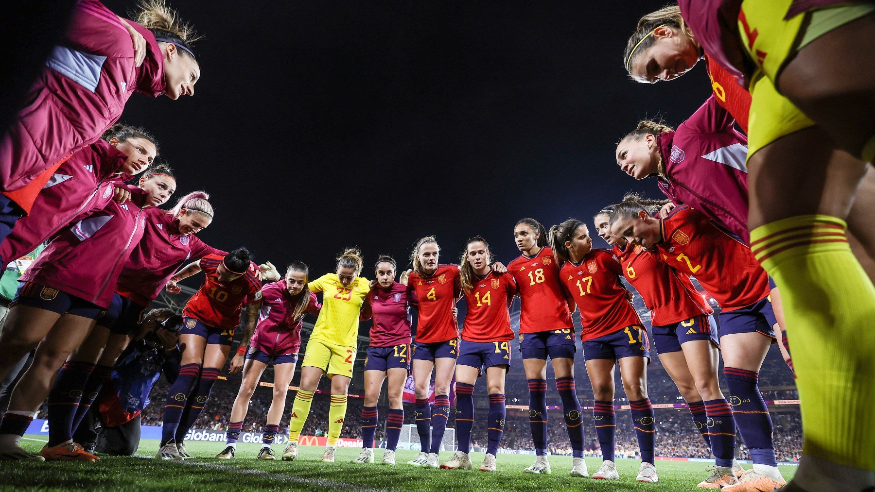 Las jugadoras de la selección española, en el pasado Mundial. (AFP)