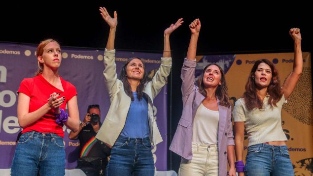 Irene Montero y la cúpula de Podemos.