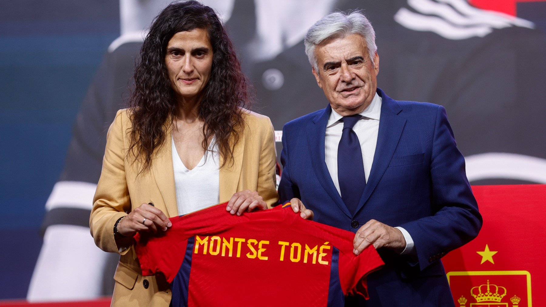 Montse Tomé, en su presentación. (EFE)