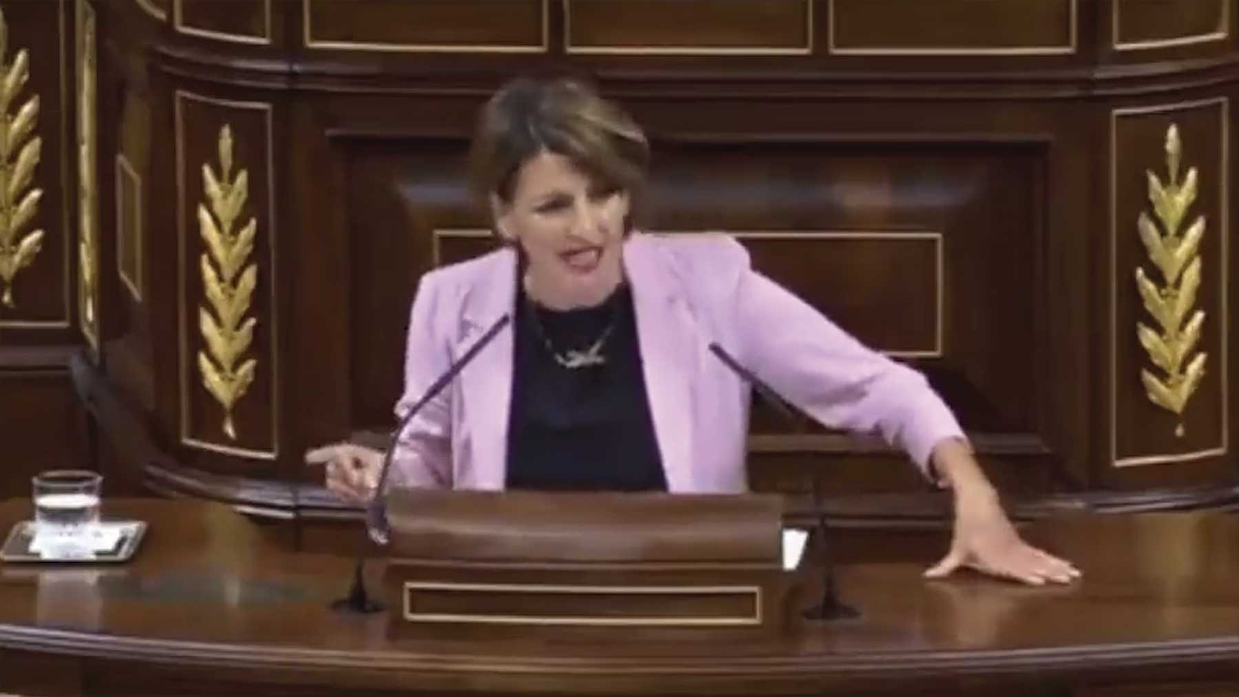Yolanda Díaz interviene en el Congreso durante 2017