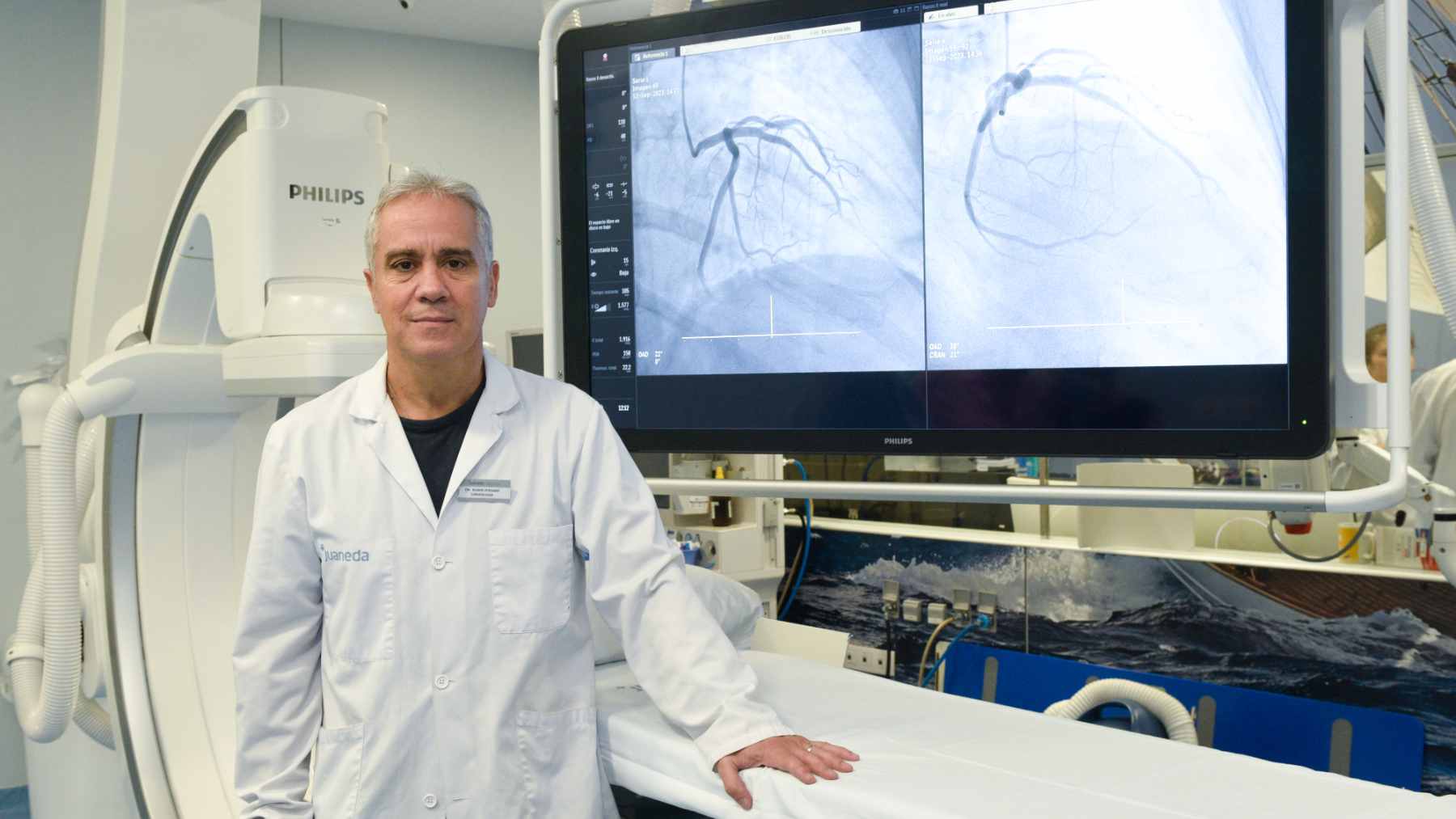 El doctor Rubén Vergara ha llevado a cabo esta intervención sobre las arterias renales. JUANEDA HOSPITALES