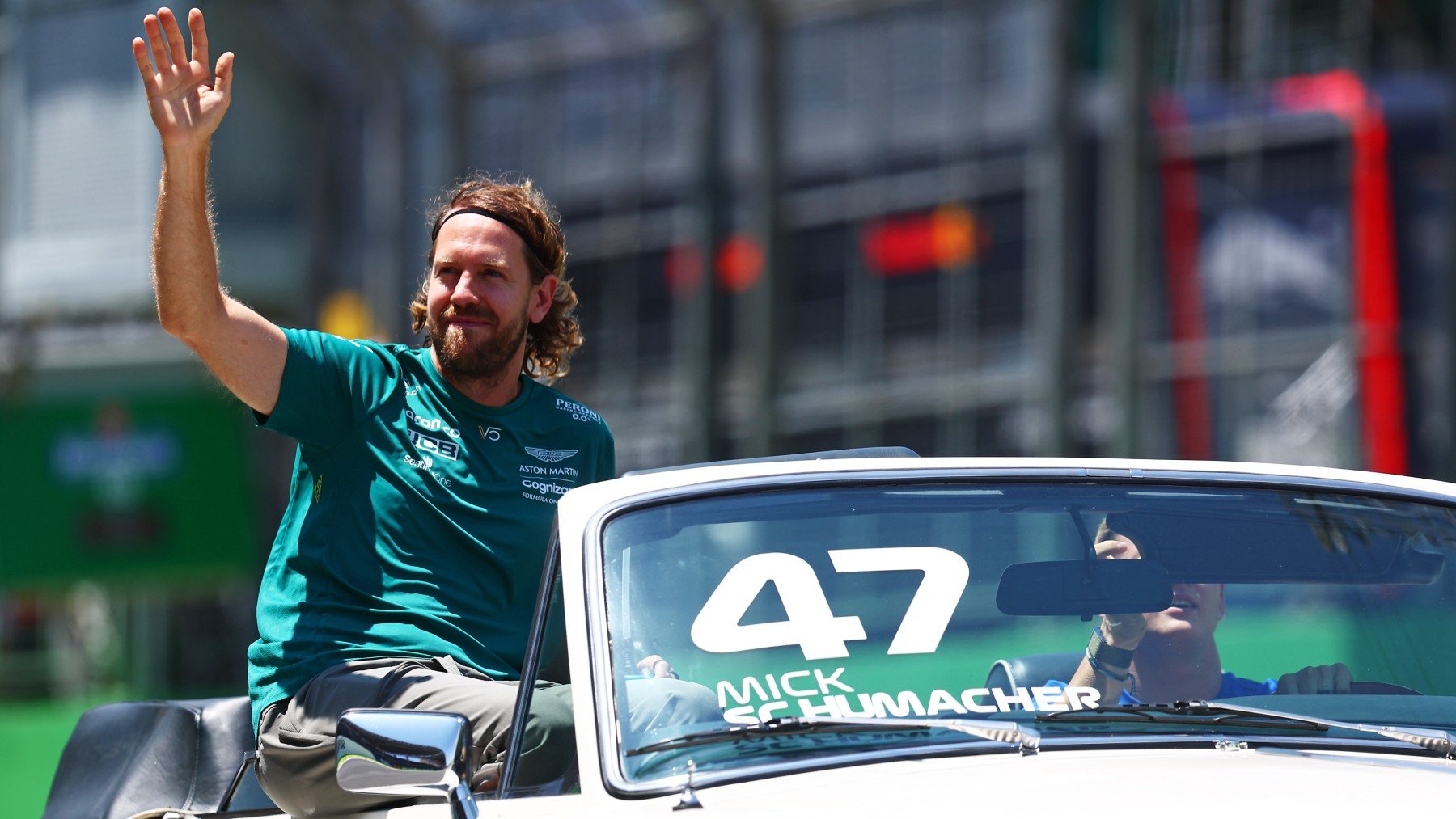 Sebastian Vettel, homenajeado en un Gran Premio de Fórmula 1. (Getty)