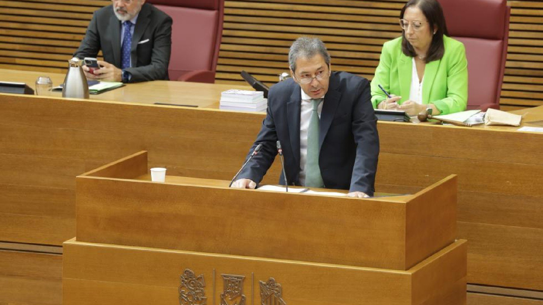 El vicepresidente valenciano Vicente Barrera (Vox) en una intervención ante las Cortes Valencianas.