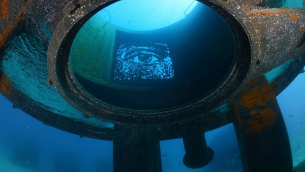 Obra de arte bajo el mar