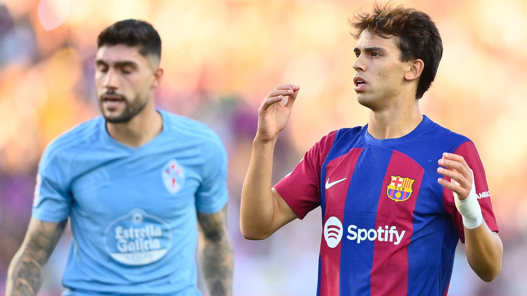 Joao Félix se lamenta en el Barcelona – Celta de Vigo. AFP)