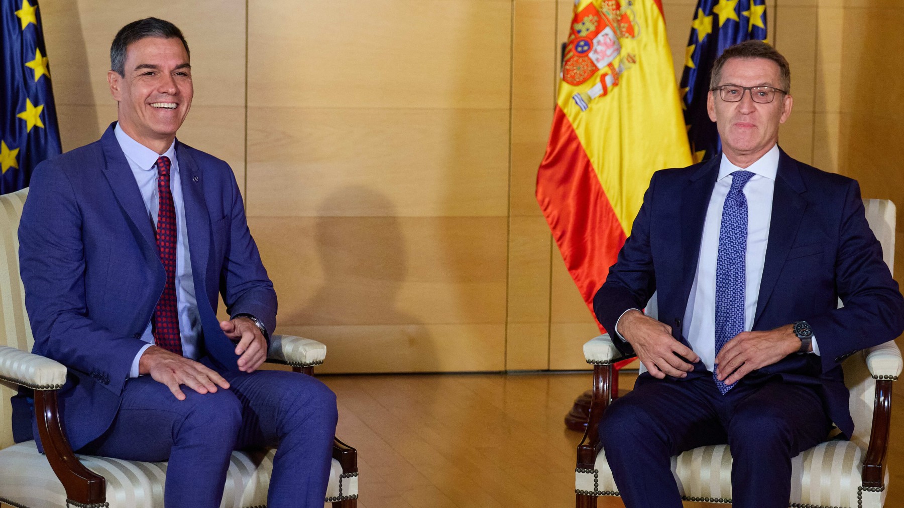 Pedro Sánchez y Alberto Núñez Feijóo. (Europa Press)