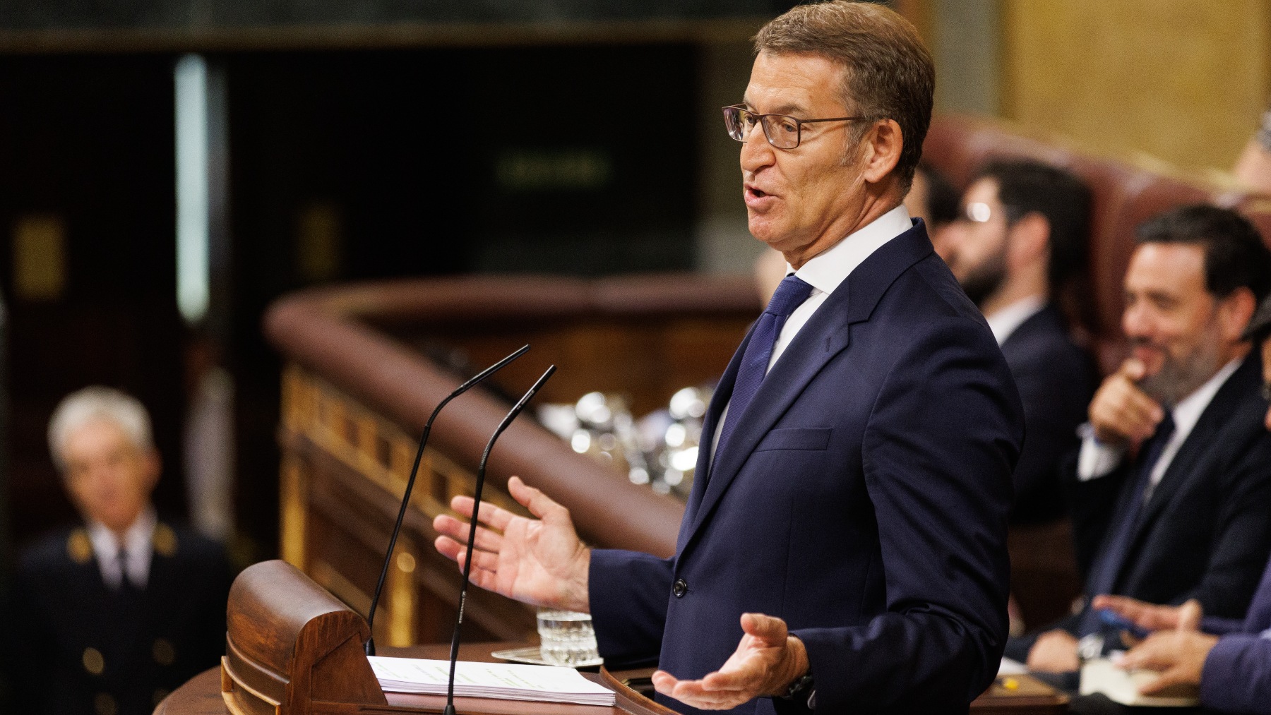 Feijóo en la tribuna del Congreso. (Foto: EP)