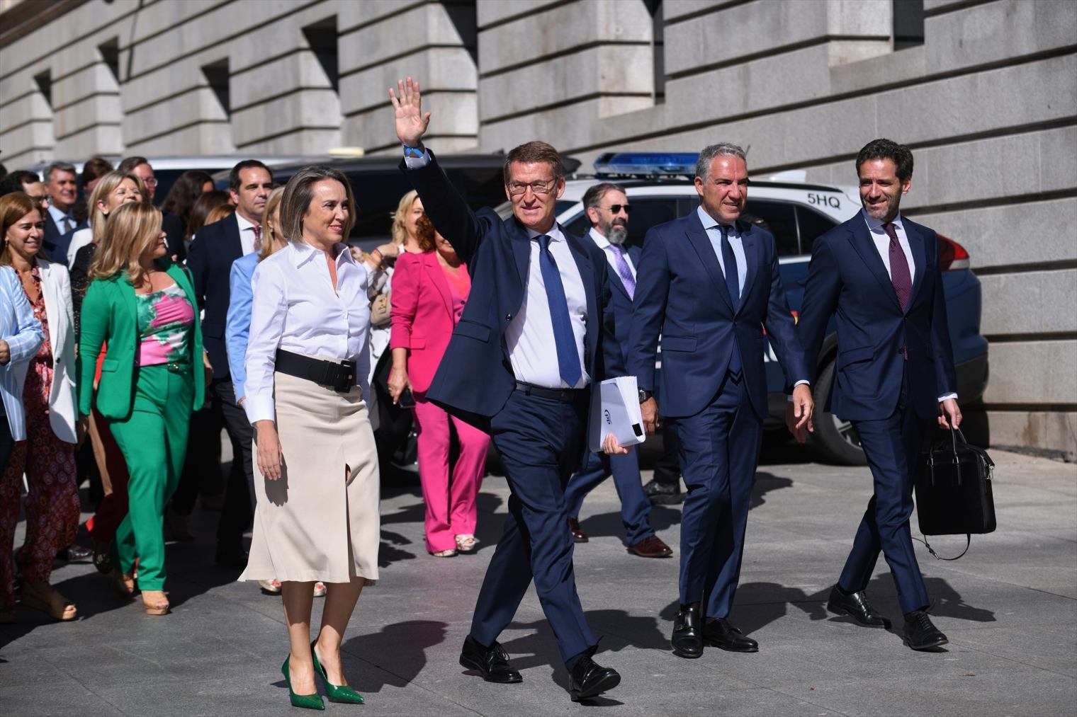 Alberto Núñez Feijóo, a su llegada al Congreso.