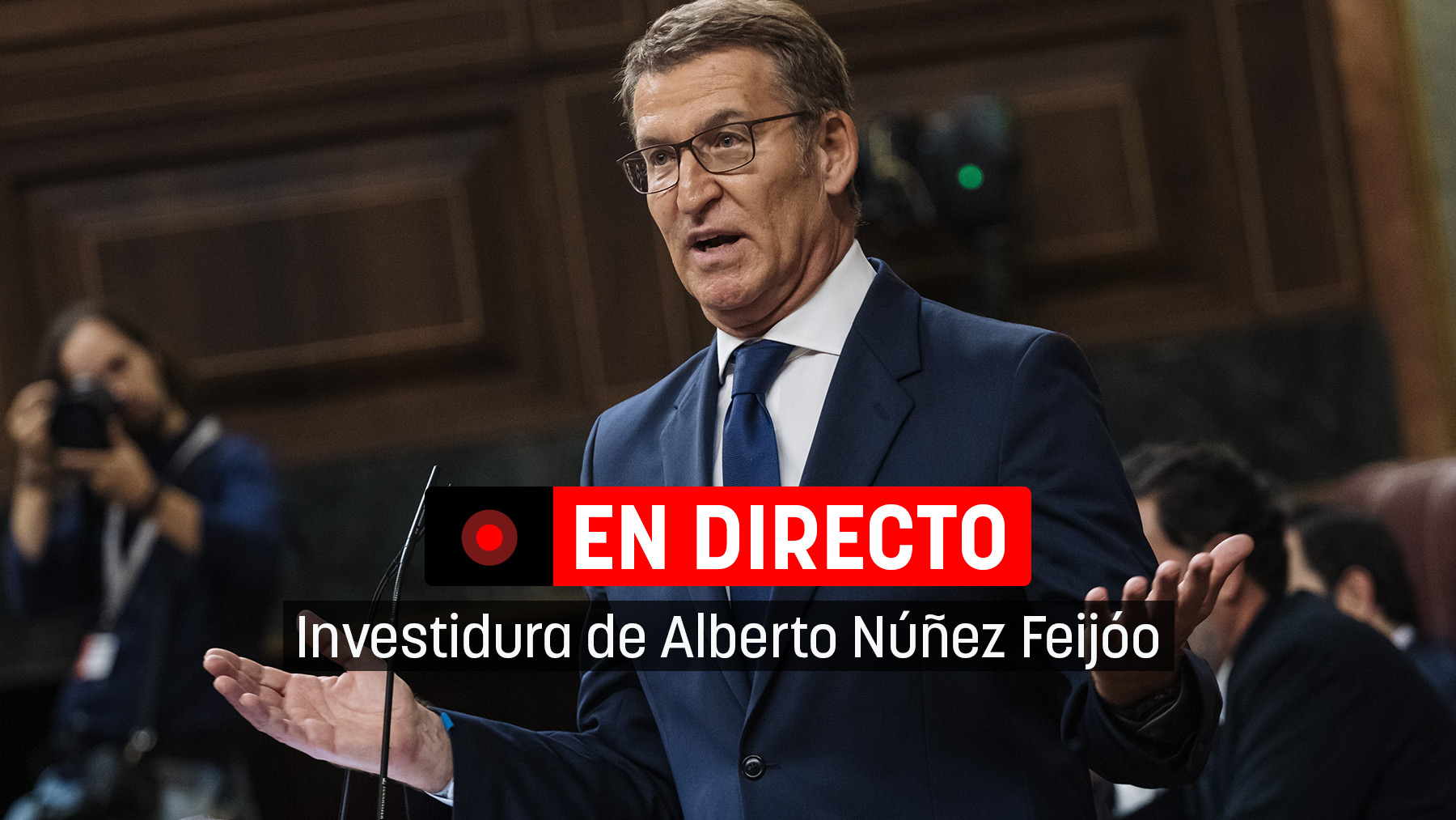 Alberto Núñez Feijóo en la segunda jornada de la sesión de investidura