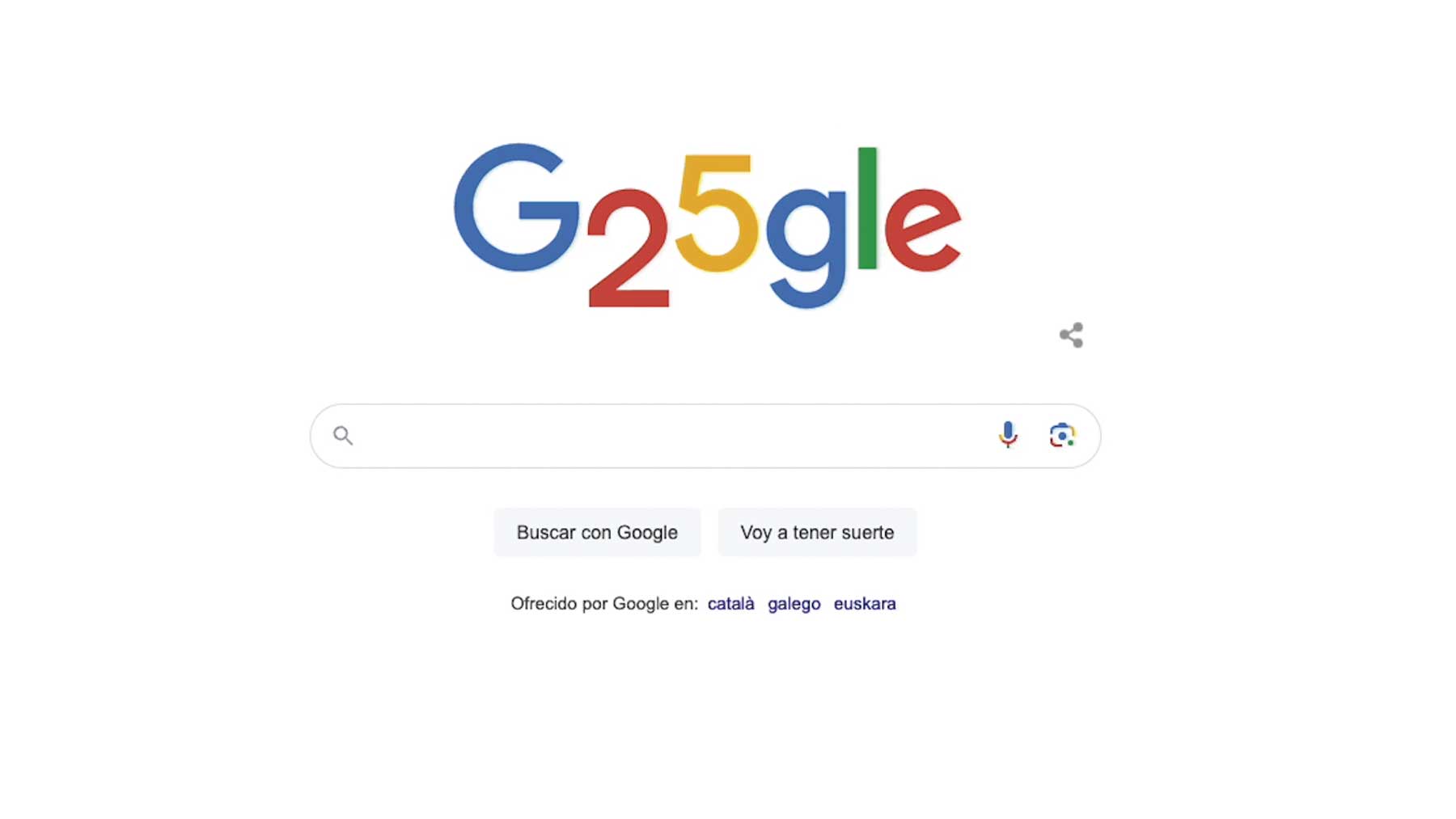 ‘Doodle’ especial de Google por su 25 aniversario.