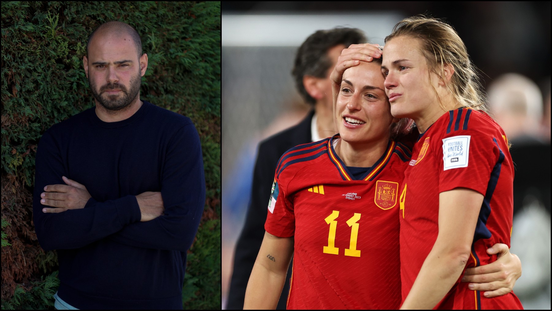 Markel Zubizarreta y las jugadoras Alexia Putellas e Irene Paredes. Foto: EFE/Getty