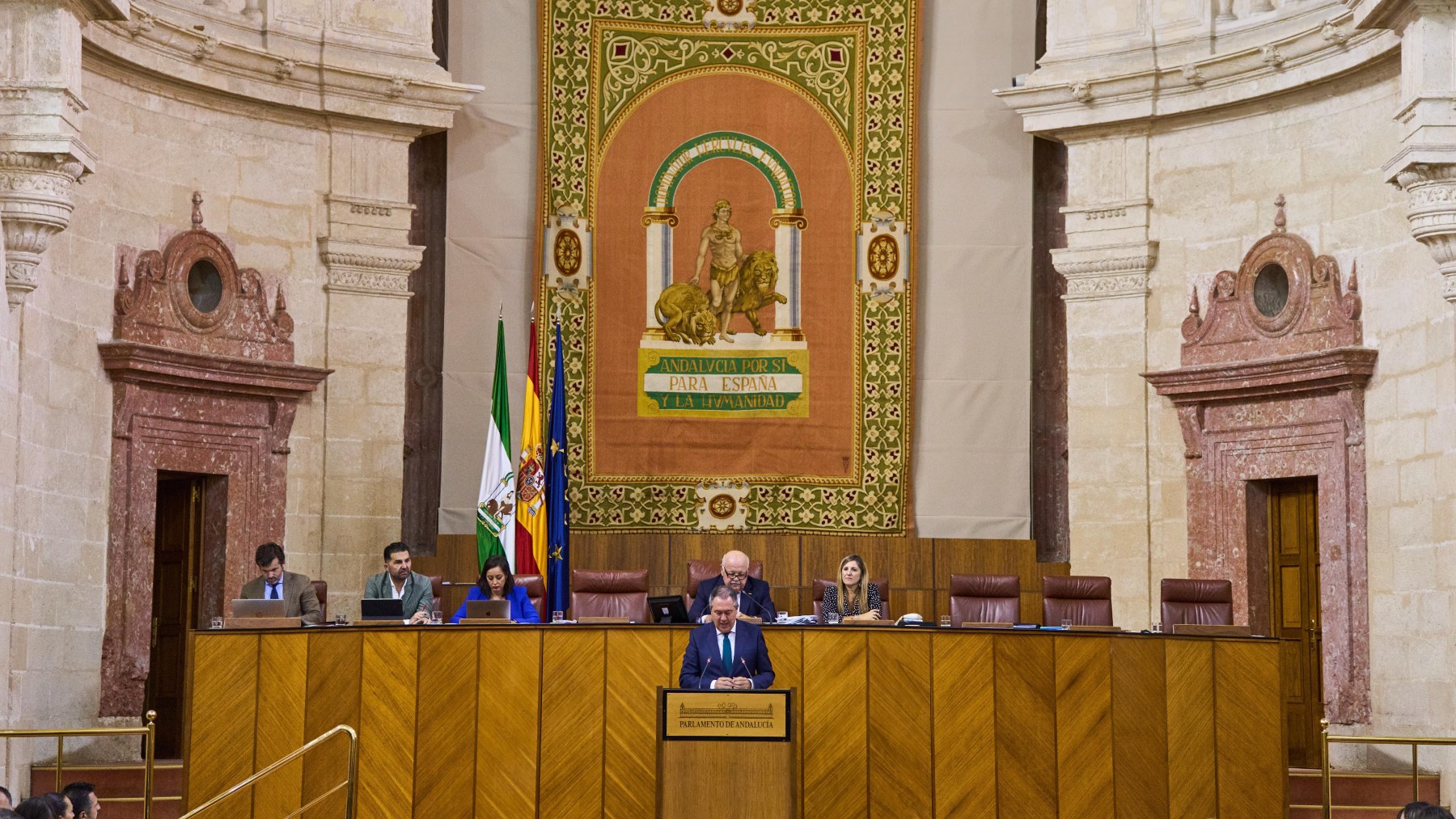 El secretario general del PSOE-A, Juan Espadas, en el Pleno del Parlamento andaluz (PARLAMENTO DE ANDALUCÍA).