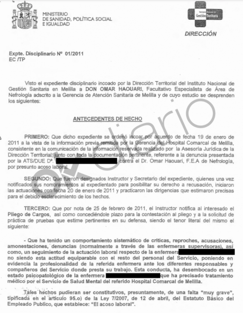 Sánchez coloca a un médico denunciado por acoso laboral al frente de la Sanidad de Melilla