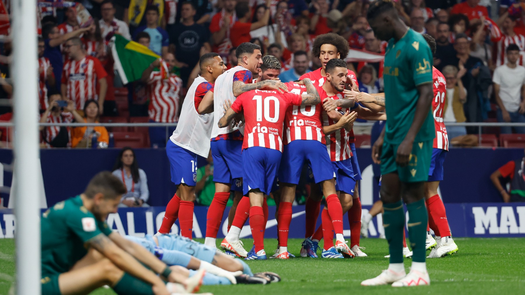 Los jugadores del Atlético celebran un gol. (Getty)