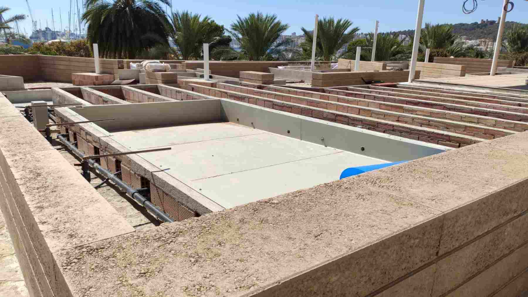 Imagen de las obras ejecutadas en la terraza del Museo de Es Baluard de Palma.