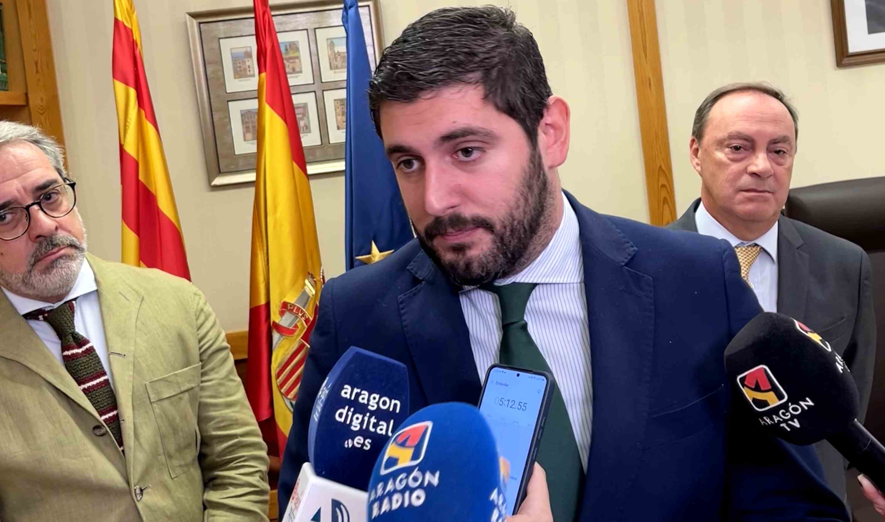 El vicepresidente Alejandro Nolasco, en la reunión mantenida esta mañana en el despacho de la consejería de Justicia, Despoblación y Desarrollo Territorial.