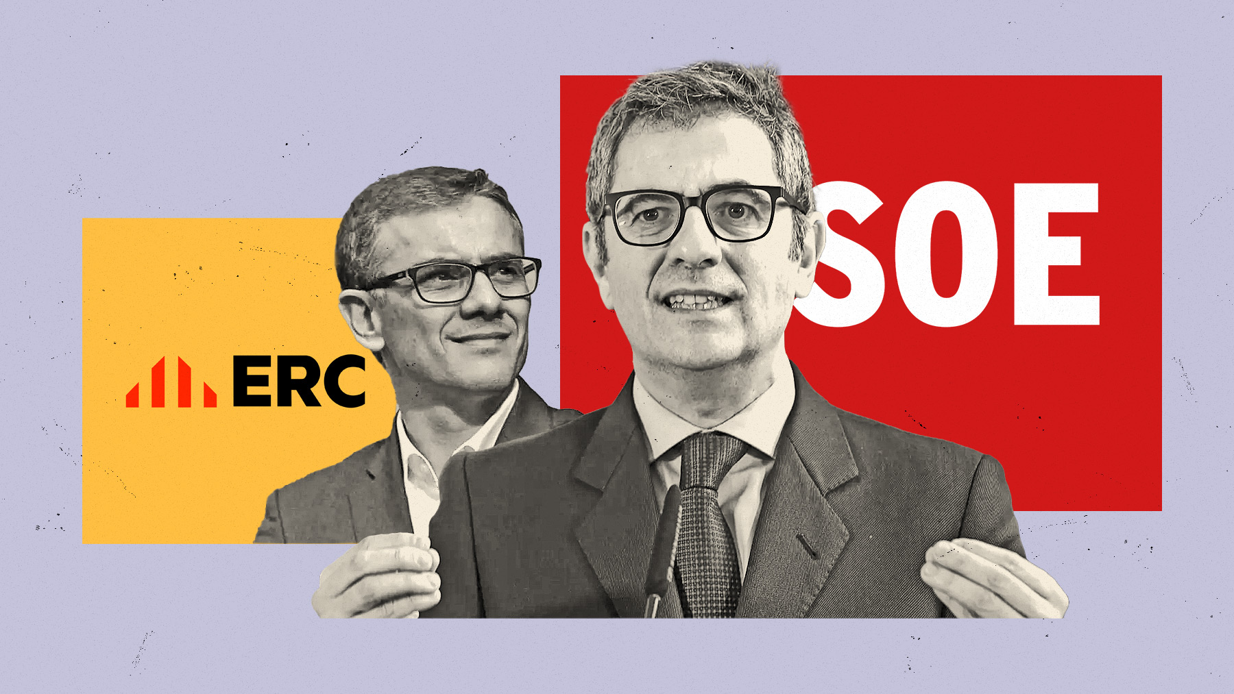 El ministro Bolaños y el negociador de ERC, Josep María Jové.