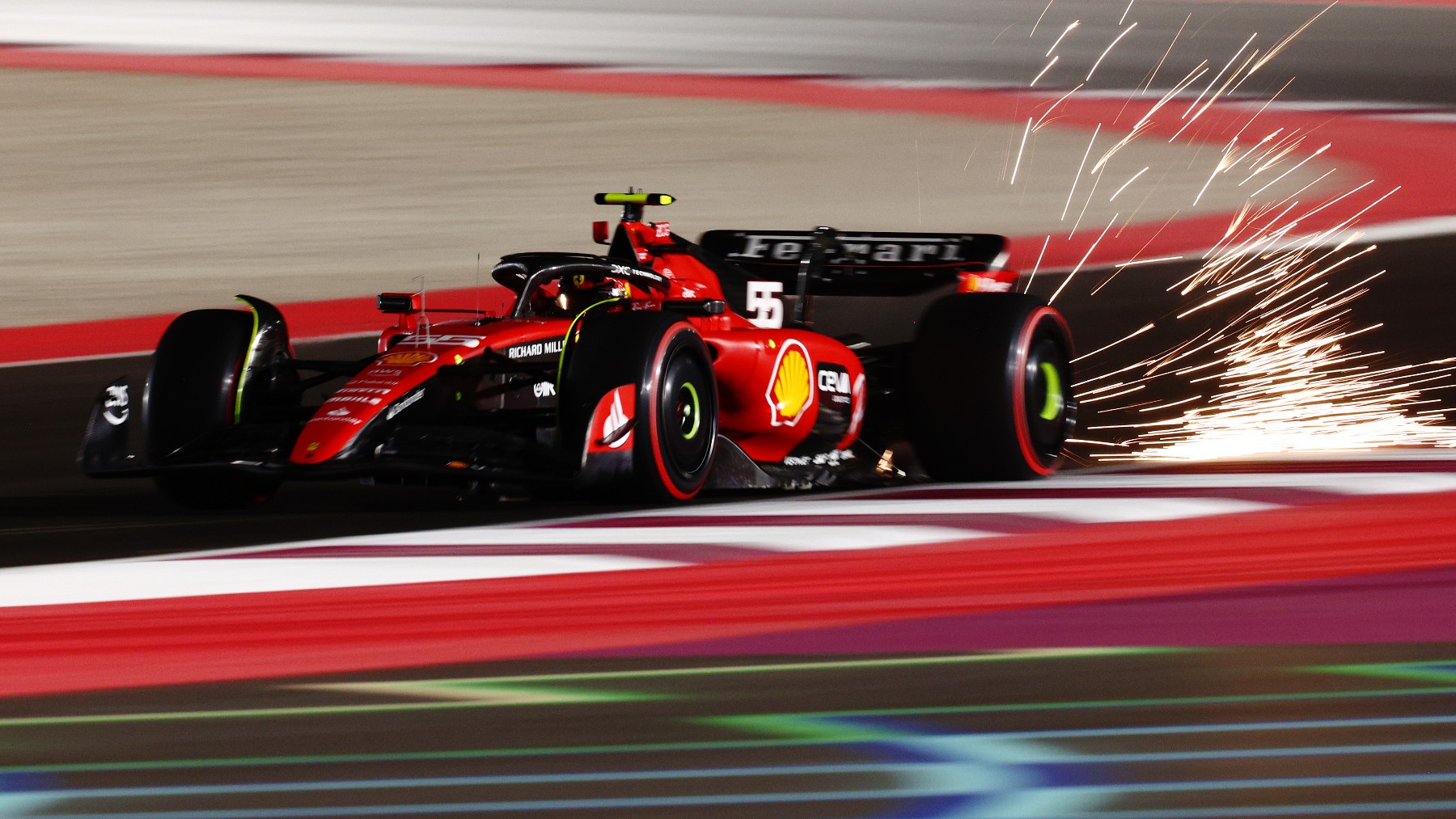 Carlos Sainz durante la clasificación del GP de Qatar (Getty)