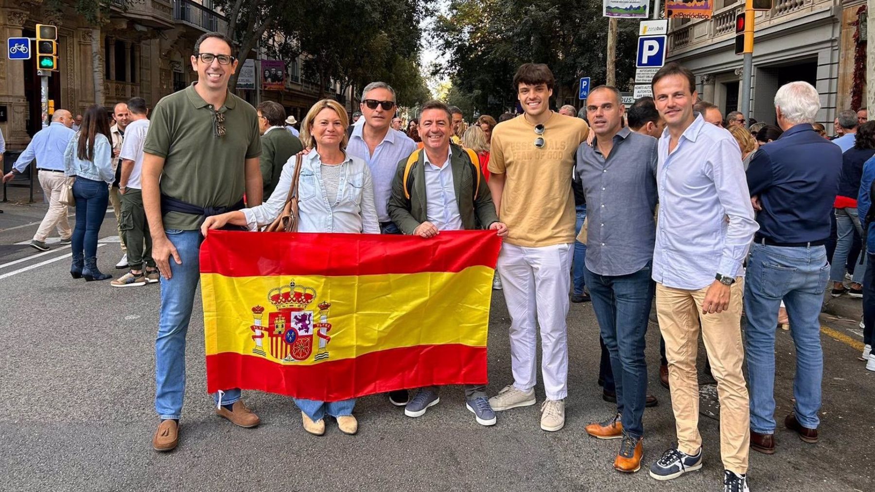 Representantes del PP de Baleares en la manifestación de Barcelona contra la amnistía.