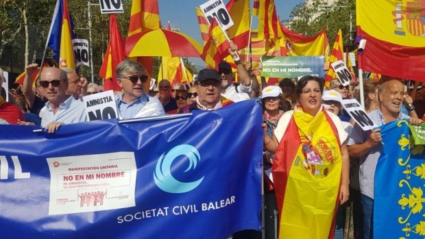 Sociedad Civil Balear en la manifestación de Barcelona.