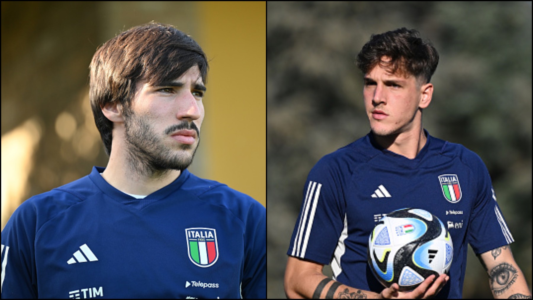 Zaniolo y Tonali con la selección italiana. (Getty)