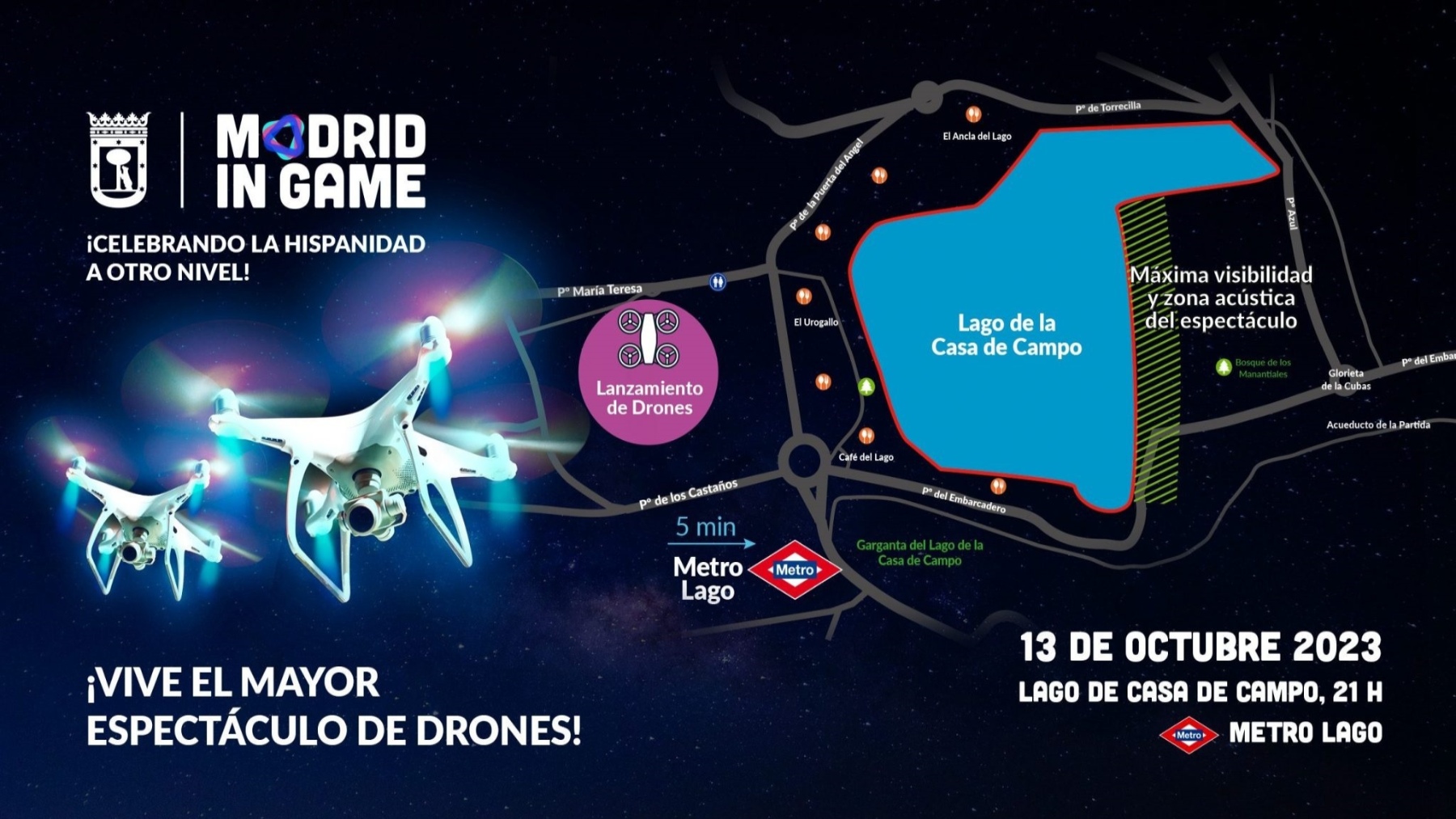 Espectáculo con drones en la Casa de Campo (EP)