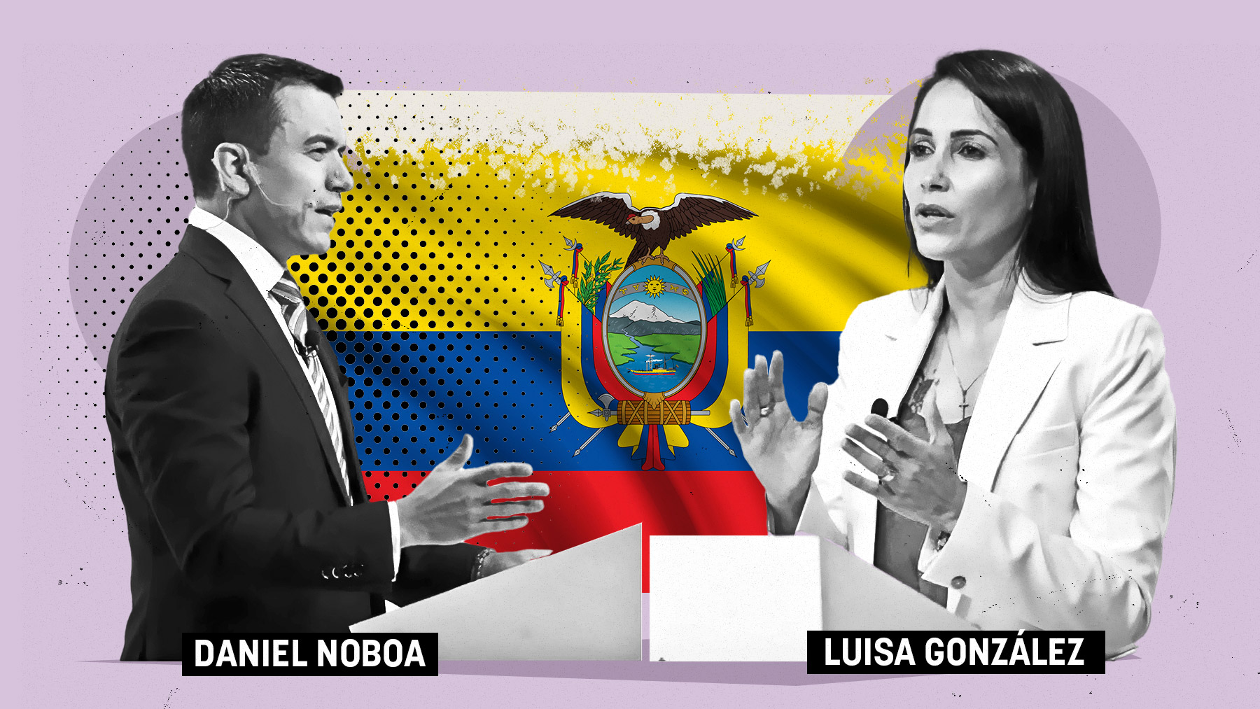 Los ecuatorianos deciden este domingo si hacen presidente a Daniel Noboa o a Luisa González.